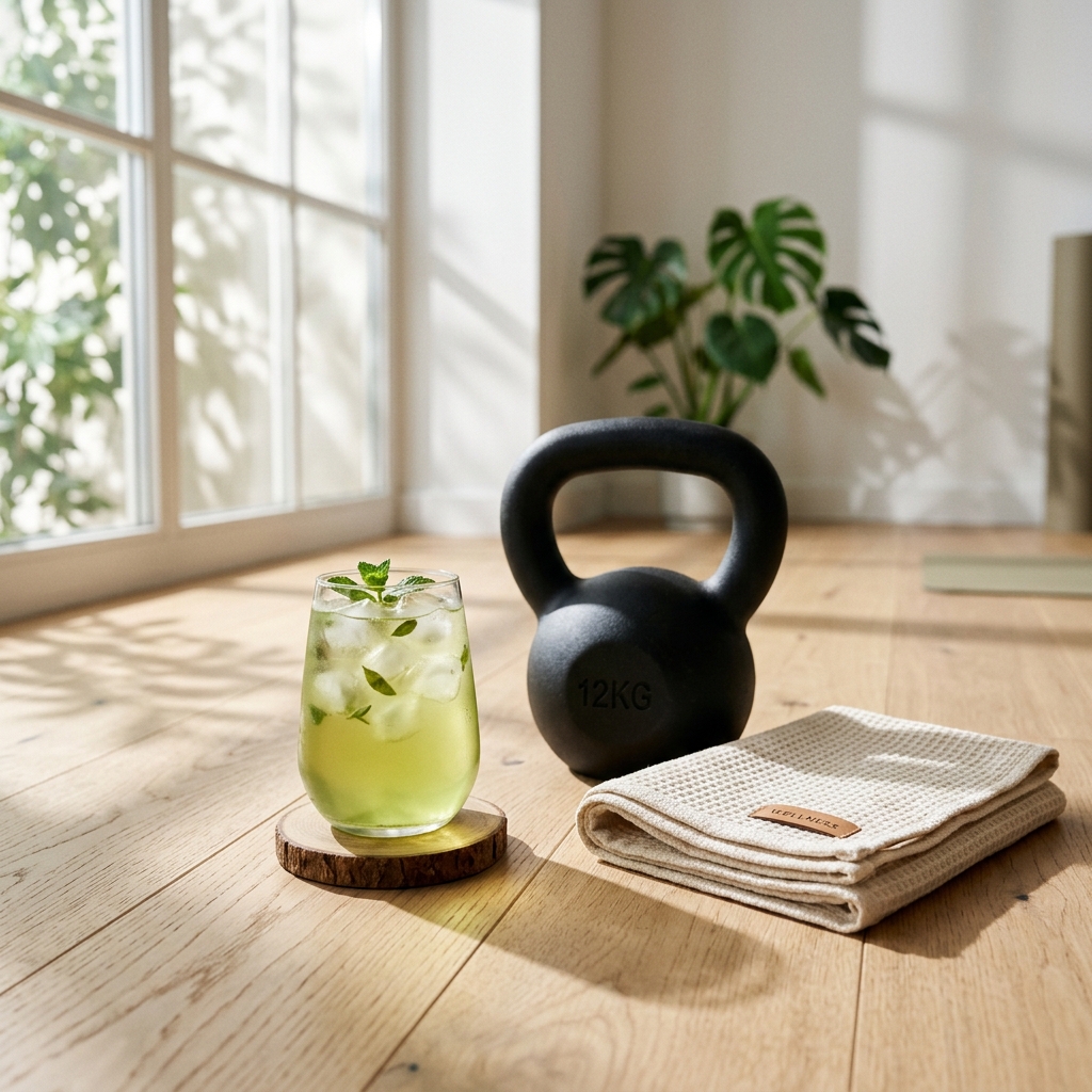 お茶とワークアウトのパフォーマンス